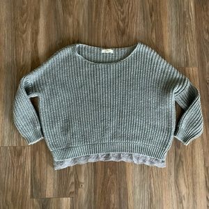 PacSun LA Hearts Oversized Sweater with Lace | XS